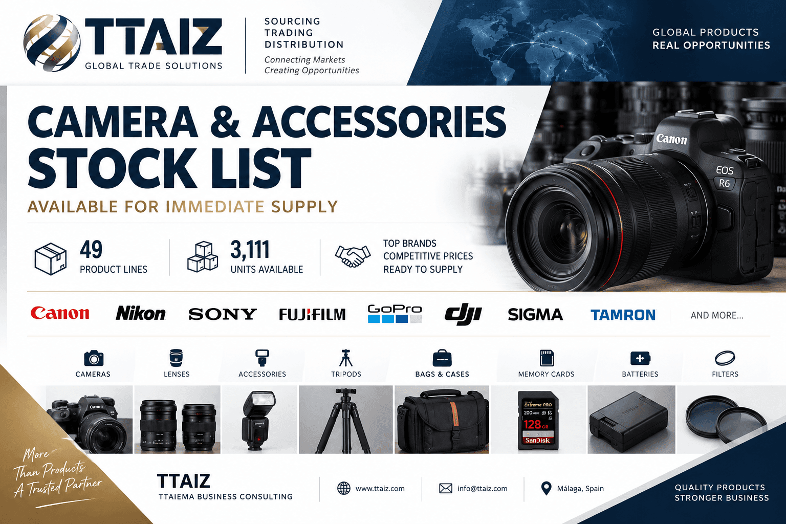 Camera & Accessories Stock List